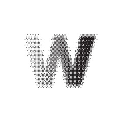 w alphabet halftone dotted effect logo icon vector illustration eps