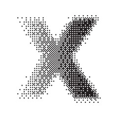 x alphabet halftone dotted effect logo icon vector illustration eps