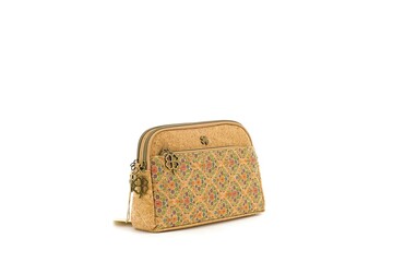 Eco-friendly cork purse with rich decorative detailing.