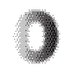 0 alphabet halftone dotted effect logo icon vector illustration eps