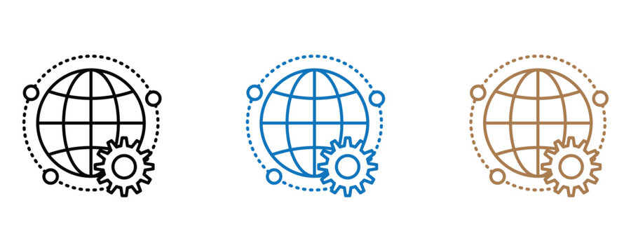 Global solutions with a focus on efficiency, ideal for business presentations, conveys a professional and trustworthy message for your audience