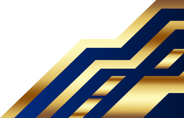 Blue and Gold Luxury Corner Border Illustration