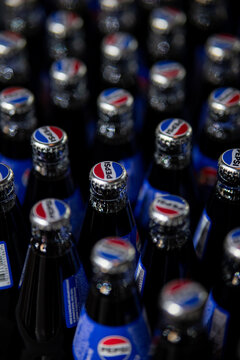 Lviv, Ukraine - 11.14.2025: Pepsi bottles