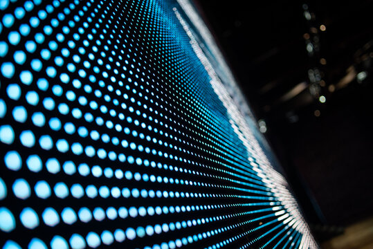 Large led projection screens. Colorful abstract background. Light show on the stage.	