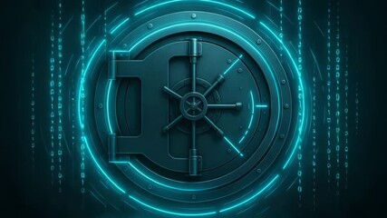 A futuristic vault door surrounded by digital elements, representing security and advanced technology in financial systems. - Powered by Adobe