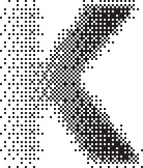 k alphabet halftone dotted effect logo icon vector illustration eps