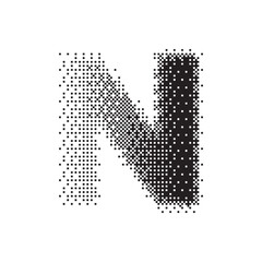 n alphabet halftone dotted effect logo icon vector illustration eps