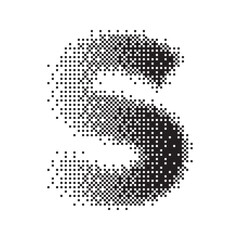 s alphabet halftone dotted effect logo icon vector illustration eps