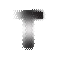 t alphabet halftone dotted effect logo icon vector illustration eps