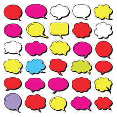 Colorful Comic Speech Bubble Icons Set &ndash; Cartoon Dialogue Callout Vector Collection