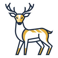 Stylized deer or stag illustration with geometric accents Vector, illustration