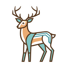 Modern geometric deer stag vector illustration Vector, illustration