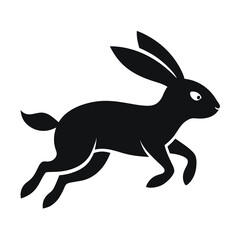 Black running rabbit silhouette illustration Vector, illustration