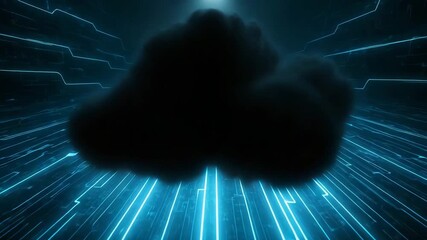 Abstract technology background featuring dynamic blue lines and dark shapes, ideal for digital themes and futuristic designs. - Powered by Adobe