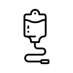 Intravenous saline drip line icon, world cancer day and chemotherapy, blood transfusion vector graphics. IV therapy symbol for healthcare apps, medical websites, and hospital-related visuals.