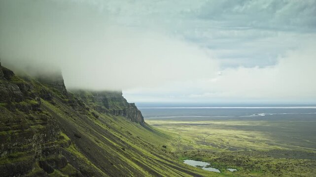 Aerial shot approaching Lómagnúpur