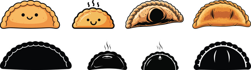 Cartoon Calzone or Cheesy Stuffed Pastry Illustration