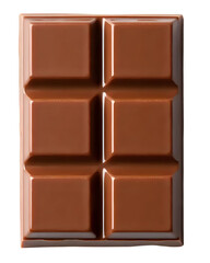 Fototapeta premium Glossy Milk Chocolate Bar Isolated on Transparent Background