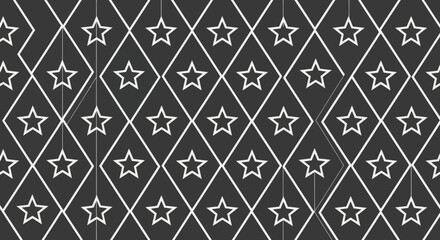 Stars in diamond shapes on a dark gray background, repeating geometric pattern