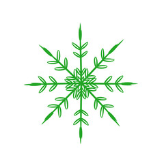 Obraz premium Vibrant green snowflake design symbolizing winter freshness