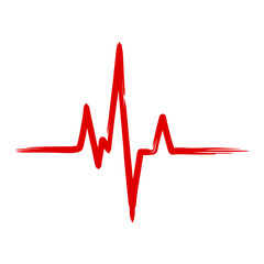 Heartbeat line illustration representing health and vitality on a white background