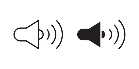 Sound On Icon. Mail Icon Symbols vector. symbol for web site Computer and mobile vector. Vector illustration with stroke and fill on a white background.