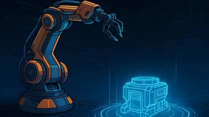 A futuristic robotic arm designed for precision and efficiency, showcasing advanced automation in the manufacturing industry.