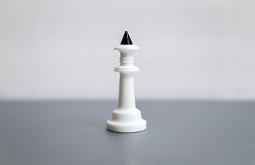 Queen chess piece on gray background. Logic game