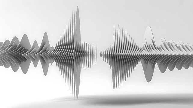 Abstract 3d sound waveform visualization with reflection