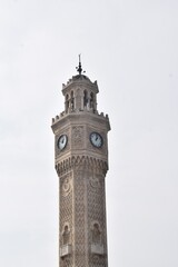 Izmir Clock Tower located in Izmir Konak square on a sunny day