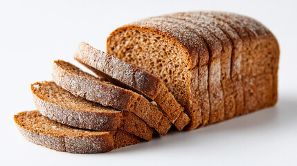 Freshly sliced dark bread on a clean surface ready for serving