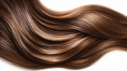 Fototapeta premium Long, shiny brown hair flowing smoothly in natural light