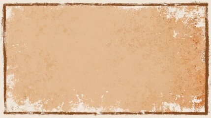 Vintage brown paper background featuring an aged rectangular frame with grunge texture, creating a rustic and distressed border for text or design elements