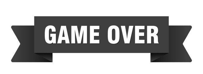 game over ribbon isolated on transparent background. game over ribbon