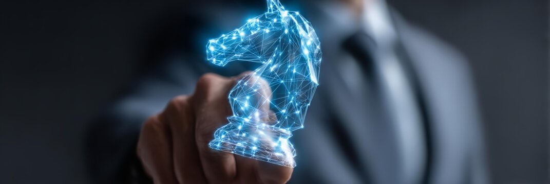 A man is holding a chess in his hand .