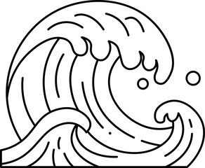 Illustration of Ocean Waves vector outline