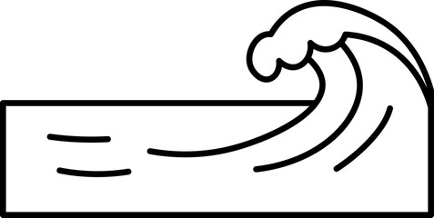 Illustration of Ocean Waves with Black Outline