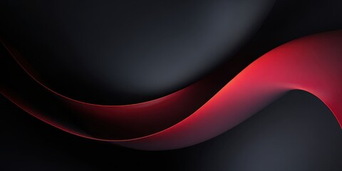 Abstract design with smooth red curves on dark background