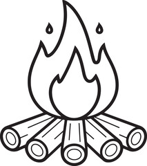  campfire icons on a white background in a side by side arrangement
