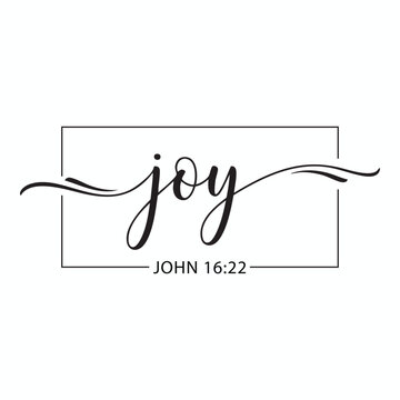 Joy Script John 16 22 Bible Verse Calligraphy Design