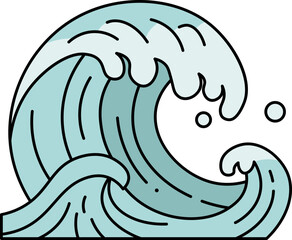 Illustration of Ocean Waves vector shape