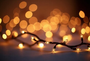 Pattern of glowing fairy lights, cozy warm bokeh aesthetic