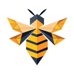 Geometric polygonal low-poly bee illustration Vector, illustration