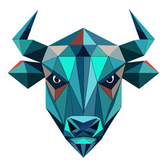 Low poly geometric bull head illustration Vector, illustration