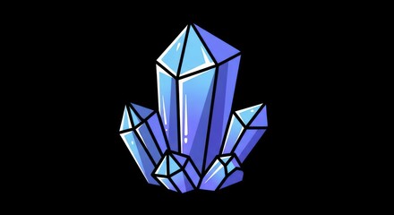 Vibrant Blue Crystal Cluster on a Dark Background.