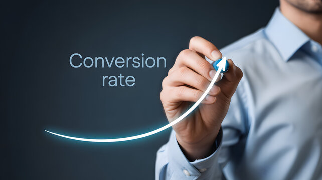 Boost your business with a visual representation of conversion rate growth, perfect for marketing materials and presentations, inspiring success and achievement