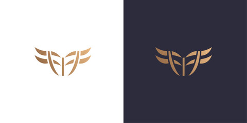letter F logo Golden gradient vector emblem logotype for business cards symbol.