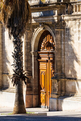 Fototapeta premium Façade of Palais Bérain, former Banque de France, on Boulevard Ledru-Rollin in Montpellier
