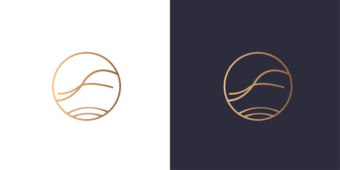 letter F wind logo Golden gradient vector emblem logotype for business cards symbol.