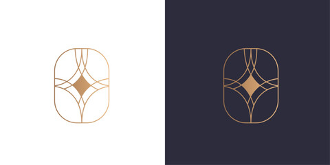 Jewelry, luxury logo star. Golden gradient vector emblem logotype for business cards symbol.